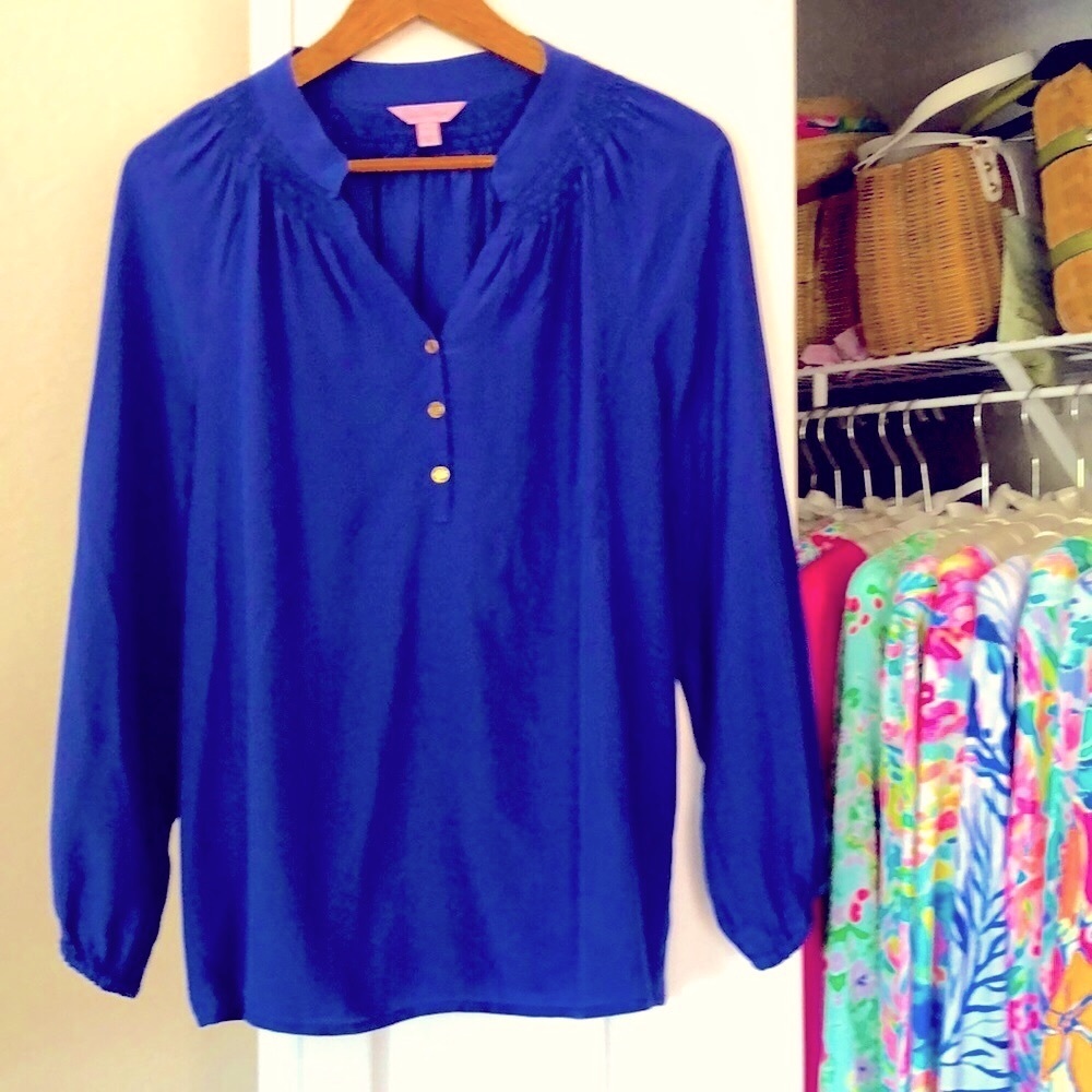 Lilly Pulitzer Cobalt Blue Tunic with Gold Accents
